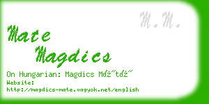 mate magdics business card